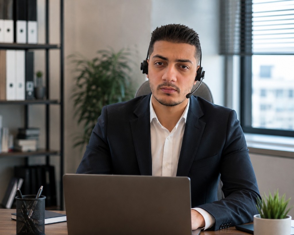 EXCPANEL support specialist with headset